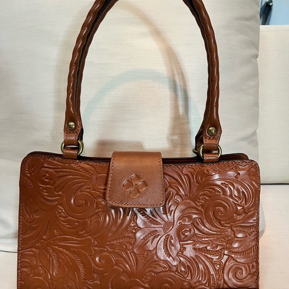 Patricia Nash Tooled Medium Leather Satchel - Picture 4 of 8